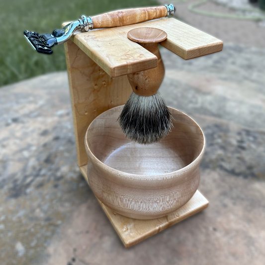 Birdseye Maple Shave Set